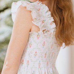 Hill House Nap Dress: Ellie, White Garden Floral